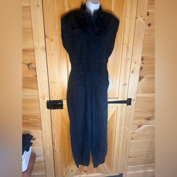 Pistola Rosie Utility Jumpsuit in Fade to Black Denim Y2K Style Size Medium - Picture 3 of 10